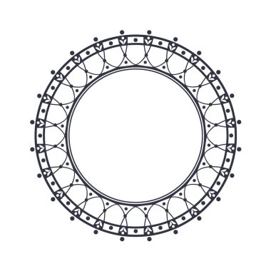Dekoratif yuvarlak çerçeve çiçek süsleme ile tasarımı için. Bir şablon baskı kartpostallar, davetiyeler, kitaplar, tekstil, gravür, ahşap mobilyalar, sıcak dövme. Vektör.