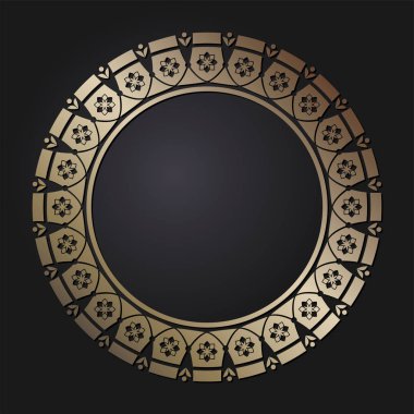 Dekoratif yuvarlak çerçeve çiçek süsleme ile tasarımı için. Bir şablon baskı kartpostallar, davetiyeler, kitaplar, tekstil, gravür, ahşap mobilyalar, sıcak dövme. Vektör.