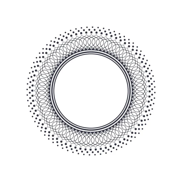 Decoratieve Ronde Frame Voor Design Met Florale Sieraad Een Sjabloon — Stockvector
