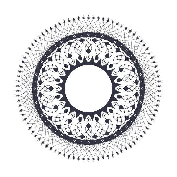 Dekoratif yuvarlak çerçeve çiçek süsleme ile tasarımı için. Bir şablon baskı kartpostallar, davetiyeler, kitaplar, tekstil, gravür, ahşap mobilyalar, sıcak dövme. Vektör.