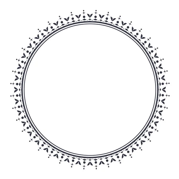 Decoratieve Ronde Frame Voor Design Met Florale Sieraad Een Sjabloon — Stockvector