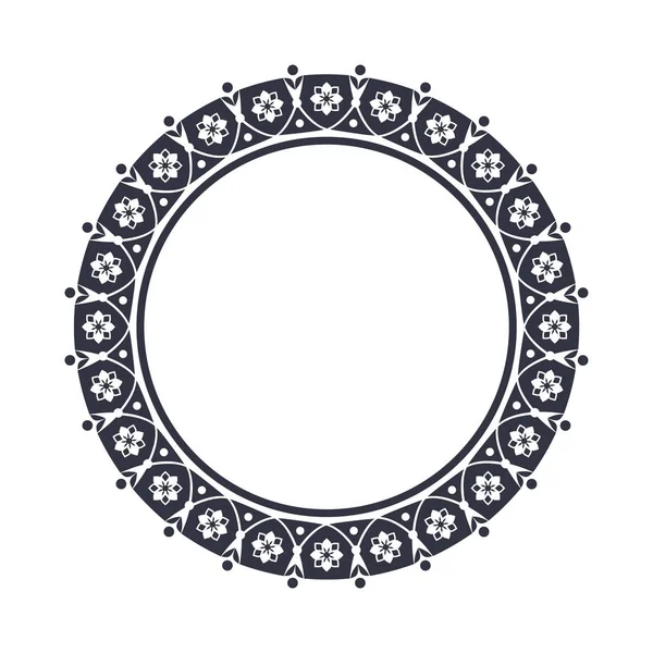 Cadru Rotund Decorativ Pentru Design Ornament Floral Șablon Pentru Imprimarea — Vector de stoc