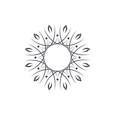 Dekoratif yuvarlak çerçeve çiçek süsleme ile tasarımı için. Bir şablon baskı kartpostallar, davetiyeler, kitaplar, tekstil, gravür, ahşap mobilyalar, sıcak dövme. Vektör.