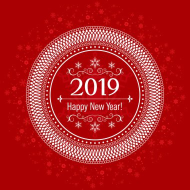 Mutlu yeni yıl 2019. Tebrik kartları, el ilanları, davetiyeler, posterler, broşürler, afişler, takvim için.