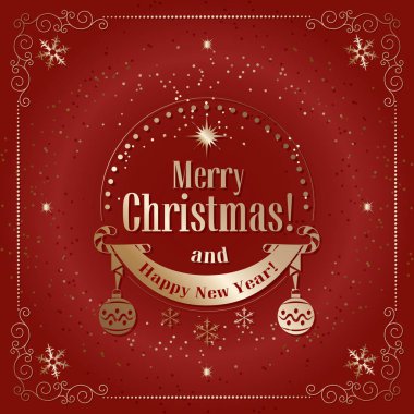 Yazdırma ve Web siteleri için Noel tebrik kartı. Noel etiket. Vektör çizim.