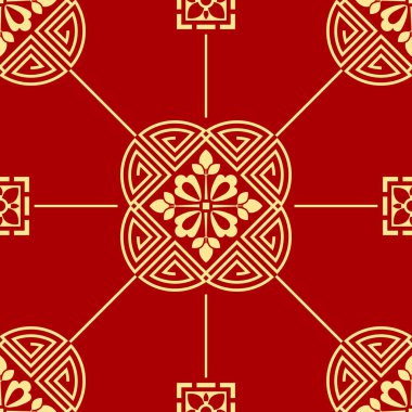 Parlak, Festival arka planda Çin tarzı. Yazdırma için tekstil, kağıt, ambalaj vb. Vektör.