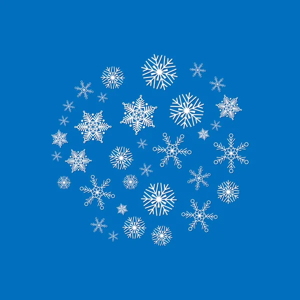 Anul Nou Fundalul Crăciun Din Fulgi Zăpadă Vector — Vector de stoc