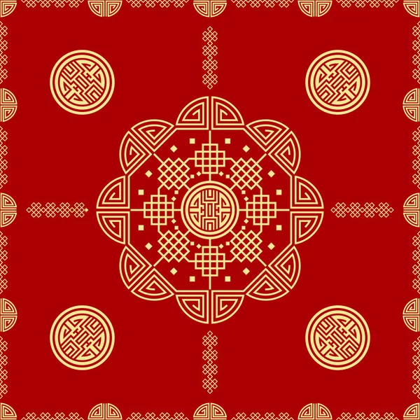 Bright Festive Background Chinese Style Printing Textiles Wrapping Paper Etc — Stock Vector