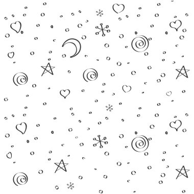 Kar taneleri ile sorunsuz Noel siyah ve beyaz arka plan. Serbest el çiziminin. Herhangi bir renkte rötuş yapmak. Vektör. Ambalaj, tekstil, Web siteleri, arka plan yazdırma için vb.