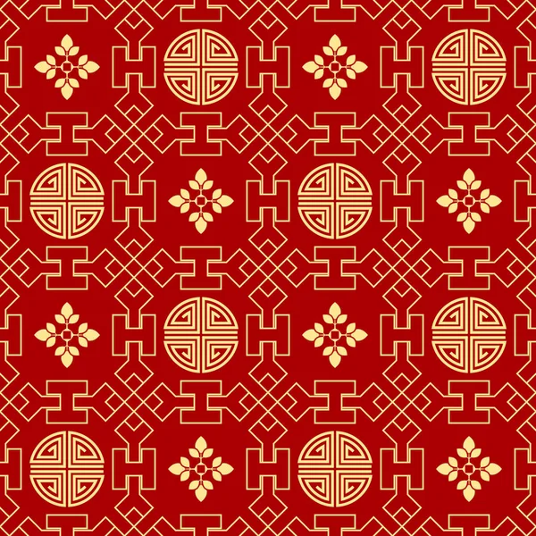 Fundo Brilhante Festivo Estilo Chinês Para Impressão Têxteis Papel Embrulho — Vetor de Stock