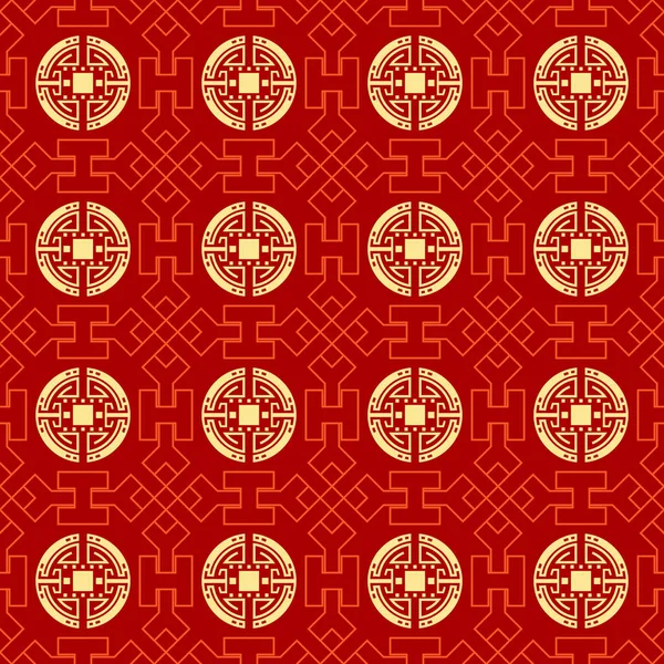 Bright Festive Background Chinese Style Printing Textiles Wrapping Paper Etc — Stock Vector