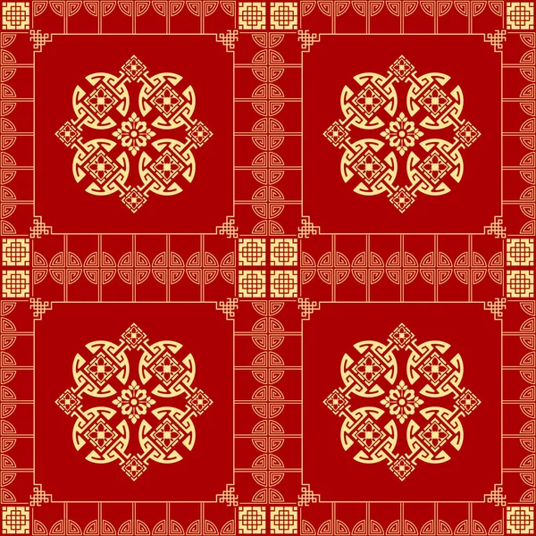 中華風の明るい お祭りの背景 包装紙 繊維など ベクトル — ストックベクタ