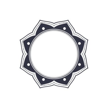 Dekoratif yuvarlak çerçeve tasarımı ile soyut çiçek süsleme için. Daire kare. Bir şablon baskı kartpostallar, davetiyeler, kitaplar, tekstil, gravür, ahşap mobilyalar, sıcak dövme. Vektör.