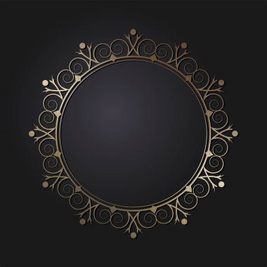 Dekoratif yuvarlak çerçeve tasarımı ile soyut çiçek süsleme için. Daire kare. Bir şablon baskı kartpostallar, davetiyeler, kitaplar, tekstil, gravür, ahşap mobilyalar, sıcak dövme. Vektör.