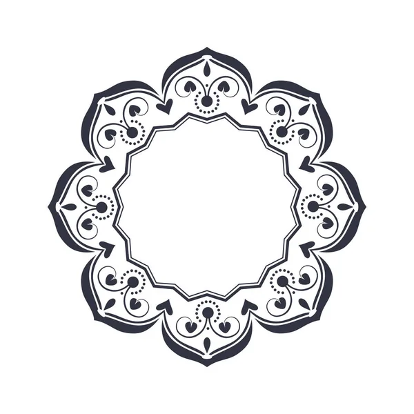 Διακοσμητικό Στρογγυλό Πλαίσιο Για Σχεδιασμό Αφηρημένο Floral Στολίδι Πλαίσιο Κύκλο — Διανυσματικό Αρχείο