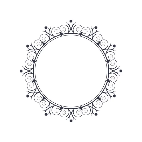 Bingkai Bulat Dekoratif Untuk Desain Dengan Ornamen Bunga Abstrak Lingkaran - Stok Vektor