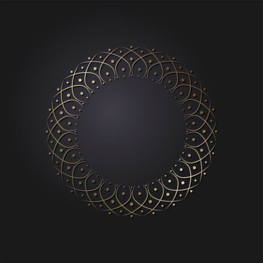 Dekoratif yuvarlak çerçeve tasarımı ile soyut çiçek süsleme için. Daire kare. Bir şablon baskı kartpostallar, davetiyeler, kitaplar, tekstil, gravür, ahşap mobilyalar, sıcak dövme. Vektör.