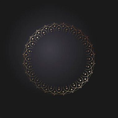 Dekoratif yuvarlak çerçeve tasarımı ile soyut çiçek süsleme için. Daire kare. Bir şablon baskı kartpostallar, davetiyeler, kitaplar, tekstil, gravür, ahşap mobilyalar, sıcak dövme. Vektör.