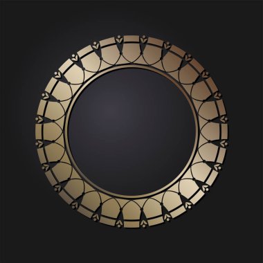 Dekoratif yuvarlak çerçeve tasarımı soyut çiçek desenli için. Daire kare. Şablon baskı kartları, davetiyeleri, kitaplar, tekstil, gravür, ahşap mobilyalar, sıcak dövme. Vektör.