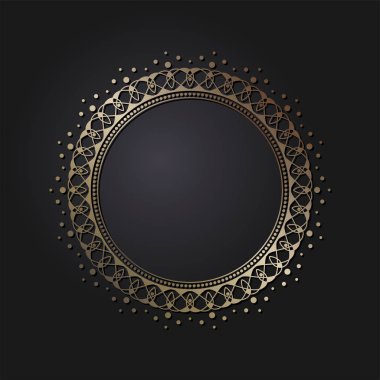 Dekoratif yuvarlak çerçeve tasarımı ile soyut çiçek süsleme için. Daire kare. Bir şablon baskı kartpostallar, davetiyeler, kitaplar, tekstil, gravür, ahşap mobilyalar, sıcak dövme. Vektör.