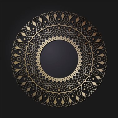 Dekoratif yuvarlak çerçeve tasarımı ile soyut çiçek süsleme için. Daire kare. Bir şablon baskı kartpostallar, davetiyeler, kitaplar, tekstil, gravür, ahşap mobilyalar, sıcak dövme. Vektör.