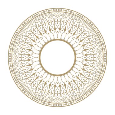 Dekoratif yuvarlak çerçeve tasarımı ile soyut çiçek süsleme için. Daire kare. Bir şablon baskı kartpostallar, davetiyeler, kitaplar, tekstil, gravür, ahşap mobilyalar, sıcak dövme. Vektör.