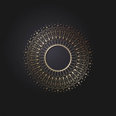 Dekoratif yuvarlak çerçeve tasarımı ile soyut çiçek süsleme için. Daire kare. Bir şablon baskı kartpostallar, davetiyeler, kitaplar, tekstil, gravür, ahşap mobilyalar, sıcak dövme. Vektör.