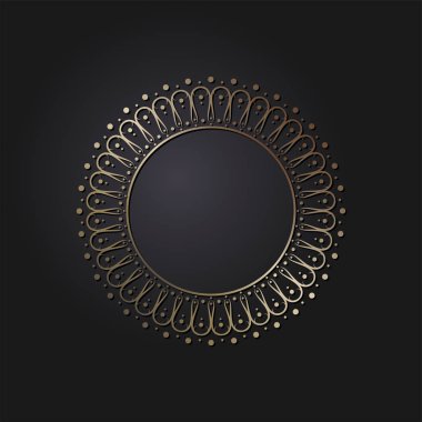 Dekoratif yuvarlak çerçeve tasarımı ile soyut çiçek süsleme için. Daire kare. Bir şablon baskı kartpostallar, davetiyeler, kitaplar, tekstil, gravür, ahşap mobilyalar, sıcak dövme. Vektör.