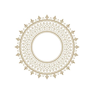 Dekoratif yuvarlak çerçeve tasarımı ile soyut çiçek süsleme için. Daire kare. Bir şablon baskı kartpostallar, davetiyeler, kitaplar, tekstil, gravür, ahşap mobilyalar, sıcak dövme. Vektör.