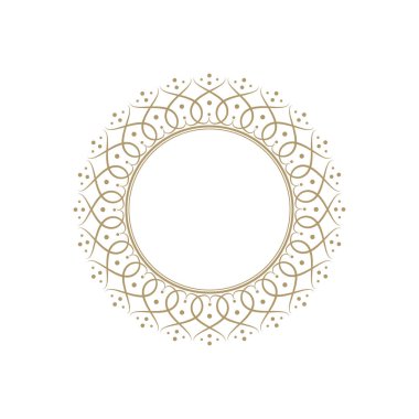 Dekoratif yuvarlak çerçeve tasarımı ile soyut çiçek süsleme için. Daire kare. Bir şablon baskı kartpostallar, davetiyeler, kitaplar, tekstil, gravür, ahşap mobilyalar, sıcak dövme. Vektör.