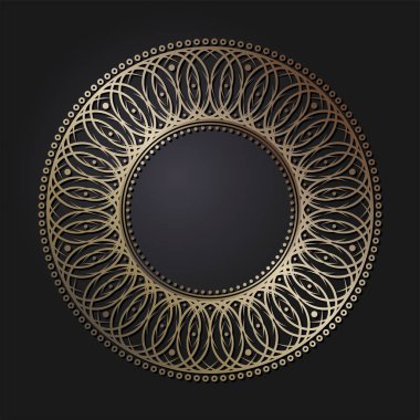 Dekoratif yuvarlak çerçeve tasarımı ile soyut çiçek süsleme için. Daire kare. Bir şablon baskı kartpostallar, davetiyeler, kitaplar, tekstil, gravür, ahşap mobilyalar, sıcak dövme. Vektör.