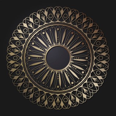 Dekoratif yuvarlak çerçeve tasarımı ile soyut çiçek süsleme için. Daire kare. Bir şablon baskı kartpostallar, davetiyeler, kitaplar, tekstil, gravür, ahşap mobilyalar, sıcak dövme. Vektör.