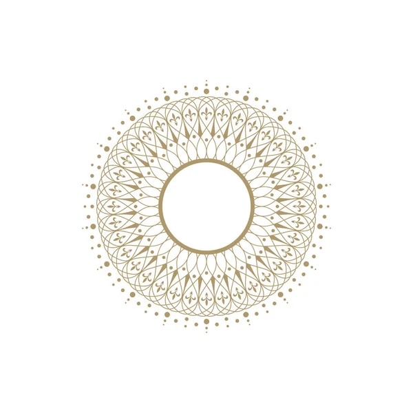 Cornice Rotonda Decorativa Design Con Ornamento Floreale Astratto Inquadratura Circolare — Vettoriale Stock