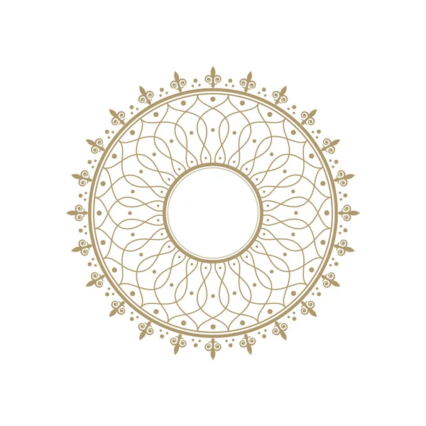 Cadru Rotund Decorativ Pentru Design Ornament Floral Abstract Cadru Cerc — Vector de stoc