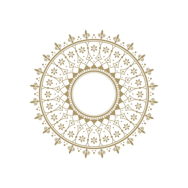 Διακοσμητικό Στρογγυλό Πλαίσιο Για Σχεδιασμό Αφηρημένο Floral Στολίδι Πλαίσιο Κύκλο — Διανυσματικό Αρχείο