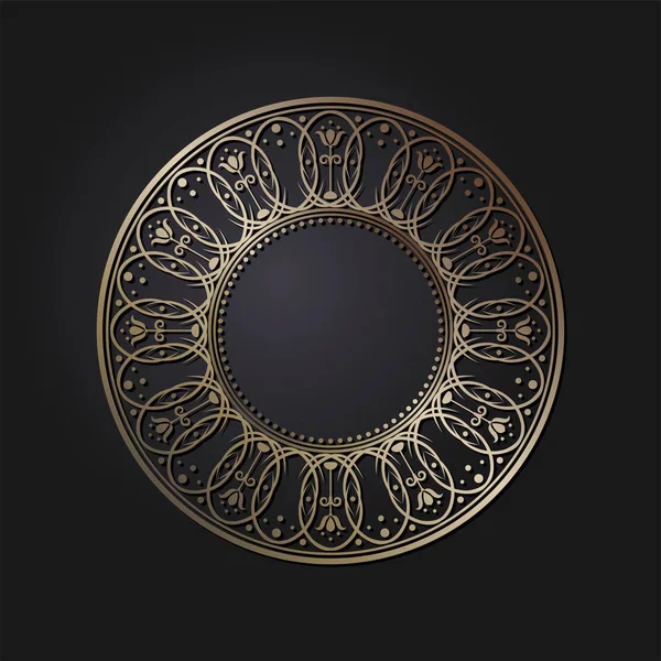 Decorative Frame Design Abstract Floral Ornament Circle Frame Template Printing — Free Stock Photo