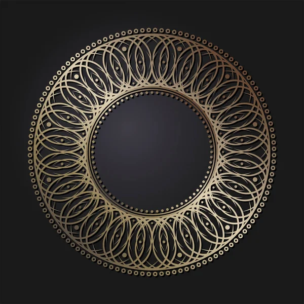 Dekoratif yuvarlak çerçeve tasarımı ile soyut çiçek süsleme için. Daire kare. Bir şablon baskı kartpostallar, davetiyeler, kitaplar, tekstil, gravür, ahşap mobilyalar, sıcak dövme. Vektör.
