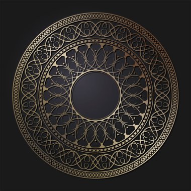 Dekoratif yuvarlak çerçeve tasarımı ile soyut çiçek süsleme için. Daire kare. Bir şablon baskı kartpostallar, davetiyeler, kitaplar, tekstil, gravür, ahşap mobilyalar, sıcak dövme. Vektör.