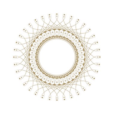 Dekoratif yuvarlak çerçeve tasarımı soyut çiçek desenli için. Daire kare. Şablon baskı kartları, davetiyeleri, kitaplar, tekstil, gravür, ahşap mobilyalar, sıcak dövme. Vektör.