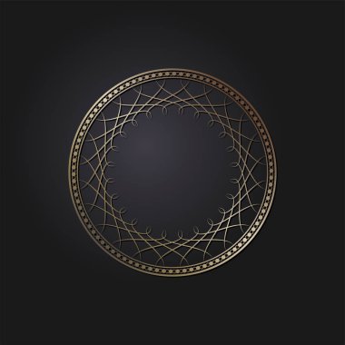 Dekoratif yuvarlak çerçeve tasarımı soyut çiçek desenli için. Daire kare. Şablon baskı kartları, davetiyeleri, kitaplar, tekstil, gravür, ahşap mobilyalar, sıcak dövme. Vektör.