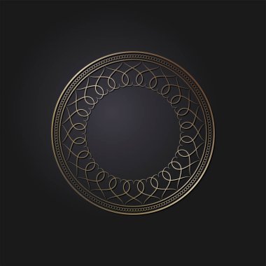Dekoratif yuvarlak çerçeve tasarımı soyut çiçek desenli için. Daire kare. Şablon baskı kartları, davetiyeleri, kitaplar, tekstil, gravür, ahşap mobilyalar, sıcak dövme. Vektör.