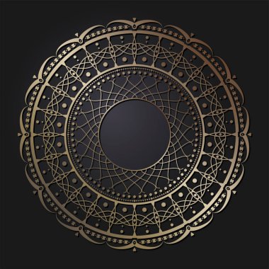 Dekoratif yuvarlak çerçeve tasarımı soyut çiçek desenli için. Daire kare. Şablon baskı kartları, davetiyeleri, kitaplar, tekstil, gravür, ahşap mobilyalar, sıcak dövme. Vektör.