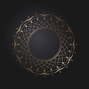 Dekoratif yuvarlak çerçeve tasarımı soyut çiçek desenli için. Daire kare. Şablon baskı kartları, davetiyeleri, kitaplar, tekstil, gravür, ahşap mobilyalar, sıcak dövme. Vektör.