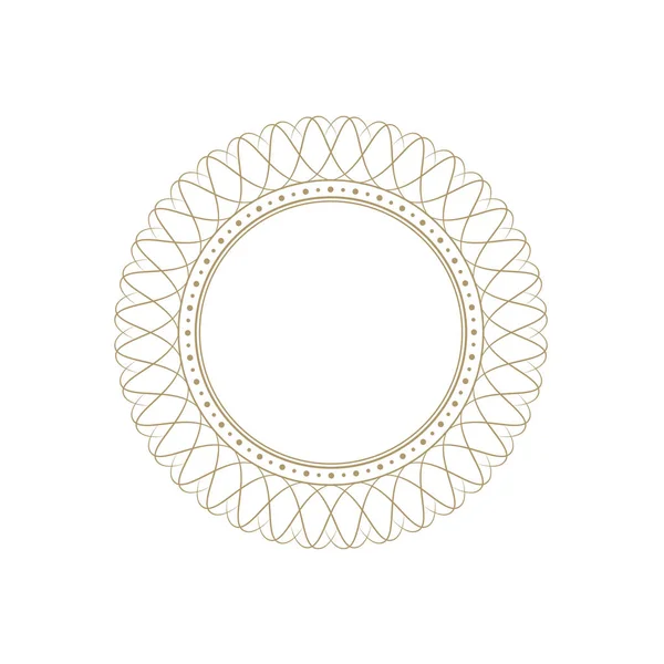 Decorative Frame Design Abstract Floral Ornament Circle Frame Template Printing — Stock Vector