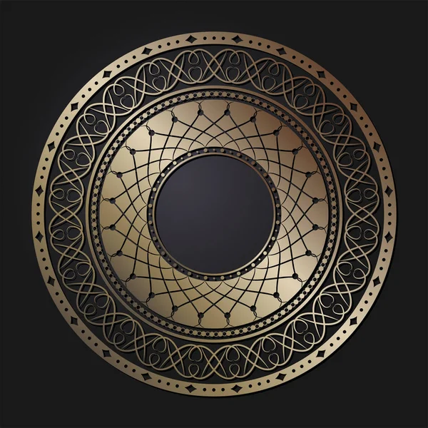 Dekoratif yuvarlak çerçeve tasarımı ile soyut çiçek süsleme için. Daire kare. Bir şablon baskı kartpostallar, davetiyeler, kitaplar, tekstil, gravür, ahşap mobilyalar, sıcak dövme. Vektör.