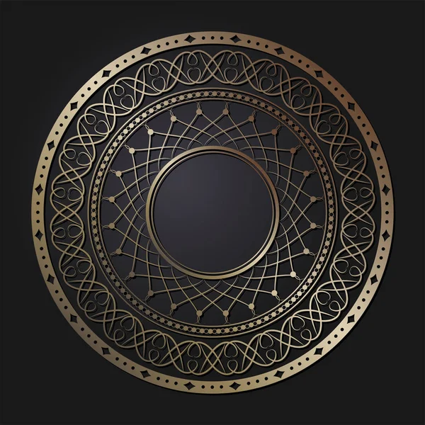 Dekoratif yuvarlak çerçeve tasarımı ile soyut çiçek süsleme için. Daire kare. Bir şablon baskı kartpostallar, davetiyeler, kitaplar, tekstil, gravür, ahşap mobilyalar, sıcak dövme. Vektör.