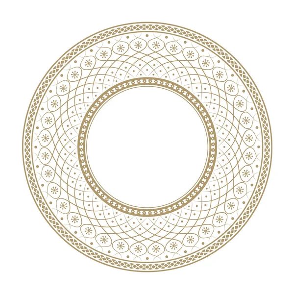 Decorative Frame Design Abstract Floral Pattern Circle Frame Template Printing — Stock Vector