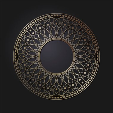 Dekoratif yuvarlak çerçeve tasarımı soyut çiçek desenli için. Daire kare. Şablon baskı kartları, davetiyeleri, kitaplar, tekstil, gravür, ahşap mobilyalar, sıcak dövme. Vektör.