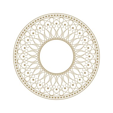 Dekoratif yuvarlak çerçeve tasarımı soyut çiçek desenli için. Daire kare. Şablon baskı kartları, davetiyeleri, kitaplar, tekstil, gravür, ahşap mobilyalar, sıcak dövme. Vektör.