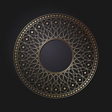 Dekoratif yuvarlak çerçeve tasarımı soyut çiçek desenli için. Daire kare. Şablon baskı kartları, davetiyeleri, kitaplar, tekstil, gravür, ahşap mobilyalar, sıcak dövme. Vektör.